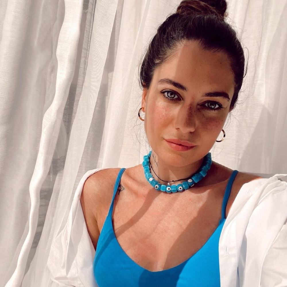 blue necklace